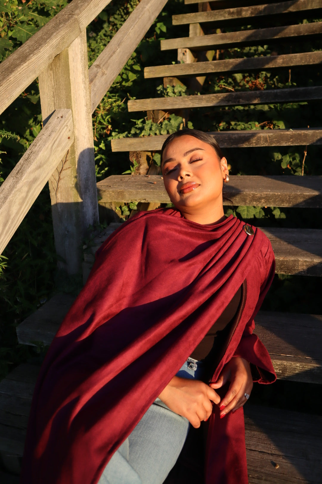 Plum coat abaya