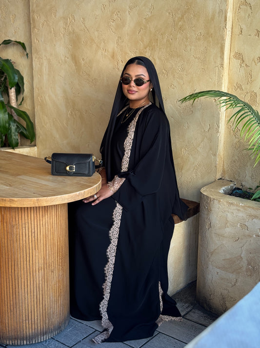 Black lace abaya