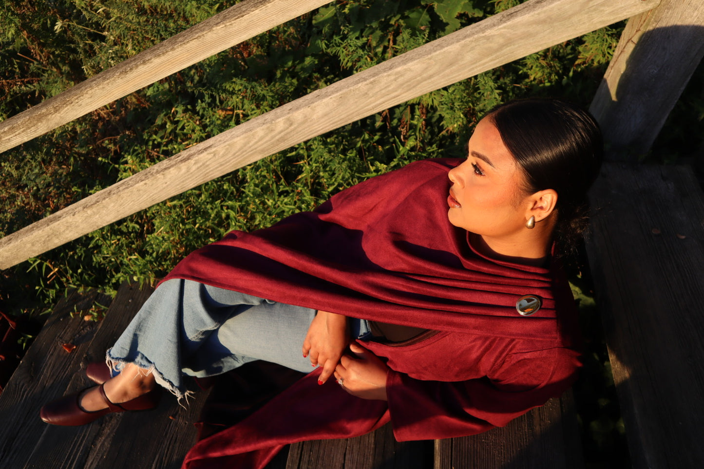 Plum coat abaya