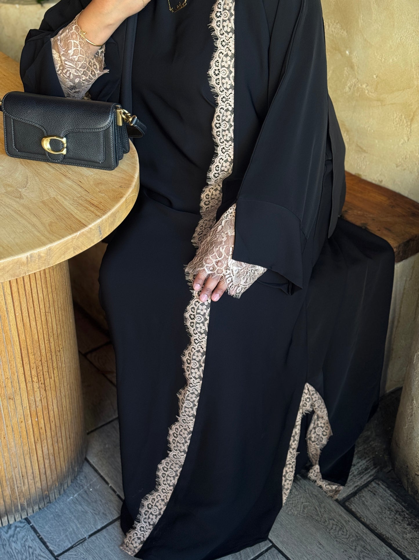 Black lace abaya