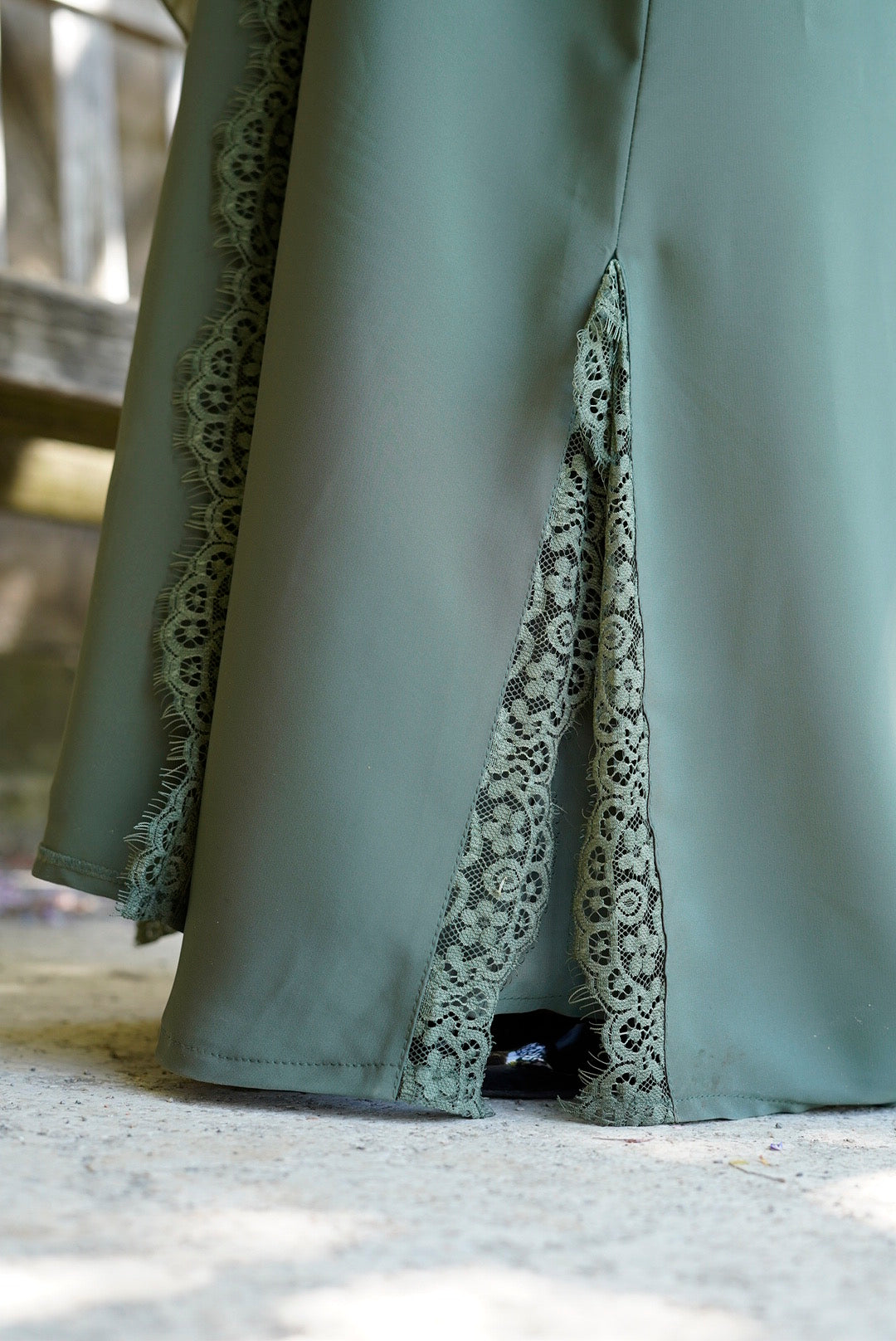 Olive lace abaya