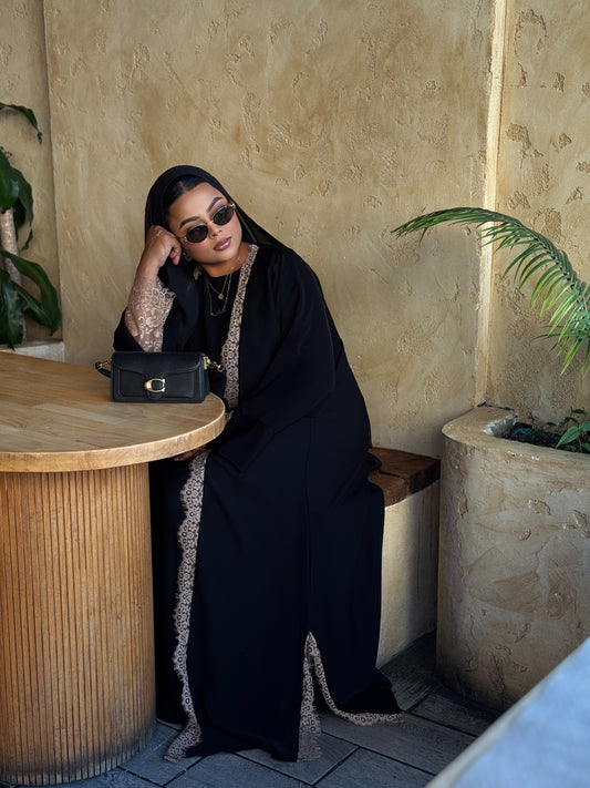 Black lace abaya